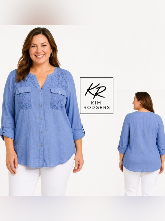 Kim Rogers Tops - Kim Rodgers Button Up Light Weight Blouse XL